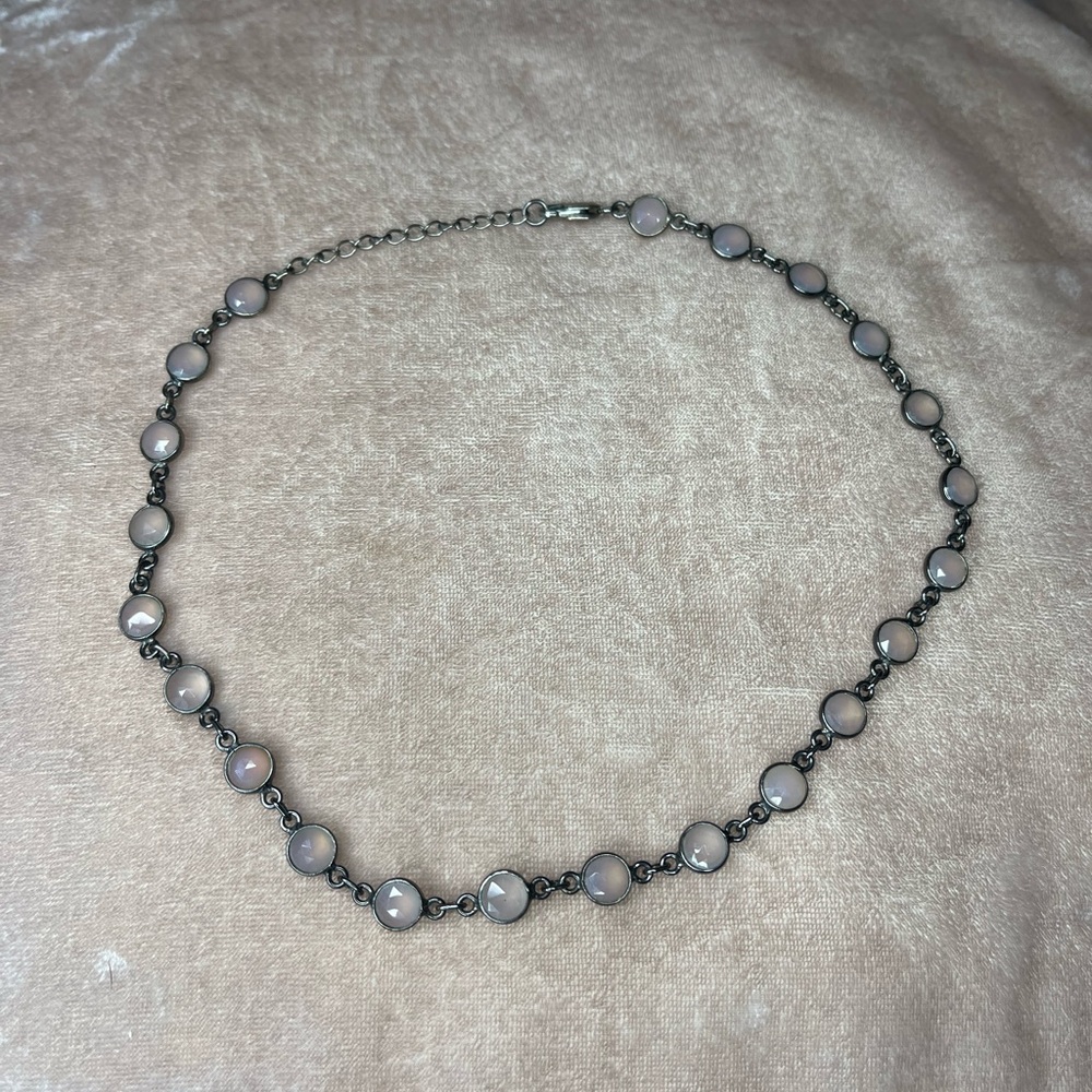 ✨SALE✨ Light pink stone necklace with black metal